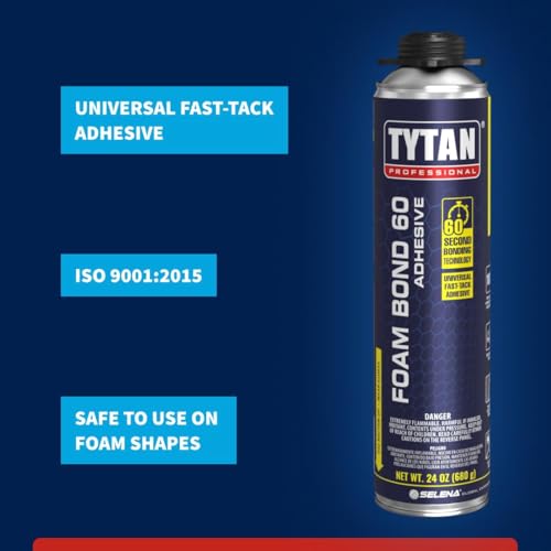Foam Bond 60 24 oz Polyurethane Adhesive – Fast-Tack, 60-Second Drying, DIY Glue for Foam Panels, Shiplap, Wall Paneling, Board and Batten, Subfloors, Wood (3 Can Kit) - style: 3 Can Kit