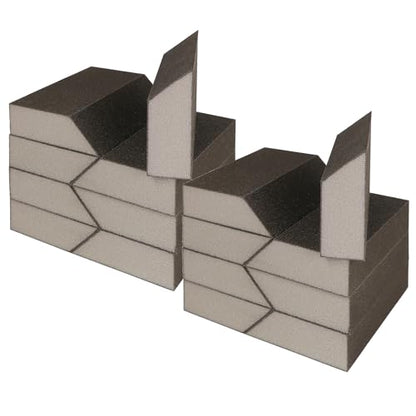 180 Grit Angled Sanding Blocks, Jamiikury Fine Sponge Sand Block Washable and Reusable, Wet & Dry Sandpaper Block for Wood Metal Drywall and Furniture Paint - Pack of 16 - size: 180 Grits