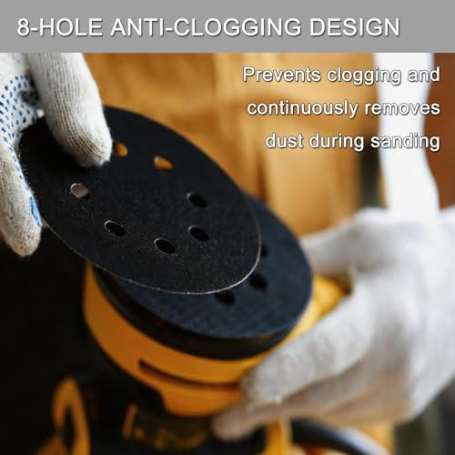 100Pcs 5 Inch Sanding Discs Hook & Loop 8-Hole Wet Dry Sandpaper 2000 Grit - style: 100Pcs 2000 Grit