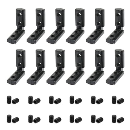 12Pcs Black 10 Series Aluminum Extrusion Profiles 1010 Series L-Shape Interior Corner Connector Joint Bracket with Screws for 10/10 1" x 1" 1 Inch x 1 Inch Extruded Aluminum Profiles - style: 12 set internal bracket with m5