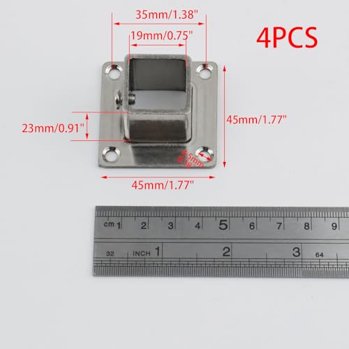 Wealrit 4 PCS Square Post Bases, 0.75" Deck Flange Anchor Bases - style: 4 pcs 0.75" x 0.75"