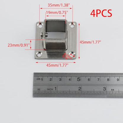 Wealrit 4 PCS Square Post Bases, 0.75" Deck Flange Anchor Bases - style: 4 pcs 0.75" x 0.75"