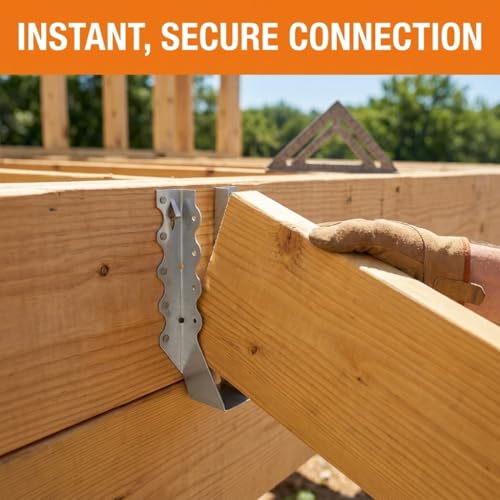 50 Pack 2x8 Joist Hangers, 18 Gauge Galvanized Face Mount - size: 2" x 8"