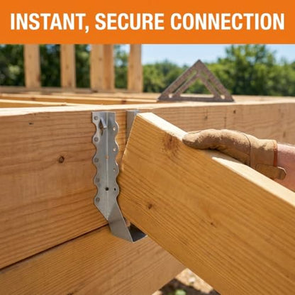 50 Pack 2x8 Joist Hangers, 18 Gauge Galvanized Face Mount - size: 2" x 8"