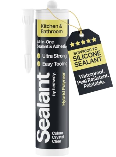 Hemway Kitchen & Bathroom Crystal Clear Sealant & Adhesive - 300ml 1 Pack - color: Crystal Clear