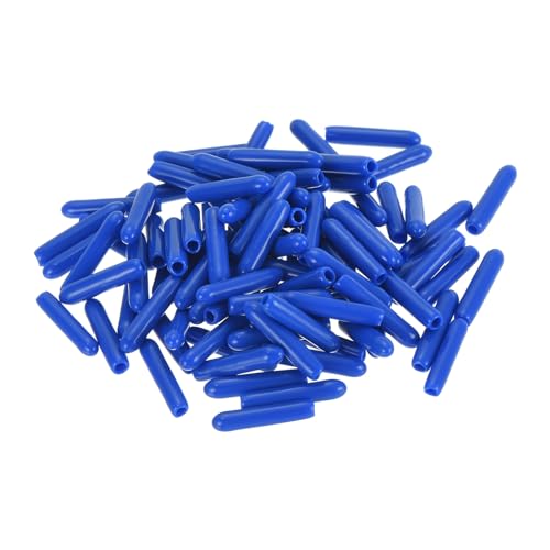 uxcell 100pcs Rubber End Caps 2mm ID Vinyl Round Tube Bolt Cap Cover Screw Thread Protectors Blue - color: Blue, size: 2mm
