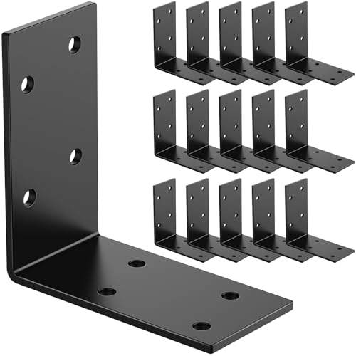 3x3 Inch Black L Shape Wall & Furniture Support Brackets - color: Black