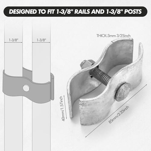 Zonon 24 Set Dog Kennel Panel Clamps, 1-3/8" Chain Link Fence Panel Clamps