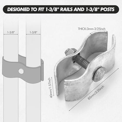 Zonon 24 Set Dog Kennel Panel Clamps, 1-3/8" Chain Link Fence Panel Clamps