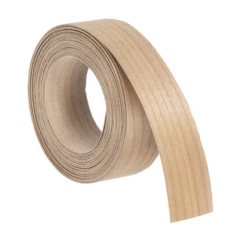 uxcell 1 Inch x 15ft Wood Veneer Edge Banding, Pre-Glued Flexible Cherry Wood Edging Strips, Iron on with Hot Melt Adhesive Wood Tape for Cabinet Repair and Furniture Restoration - size: 1 Inch x 15ft