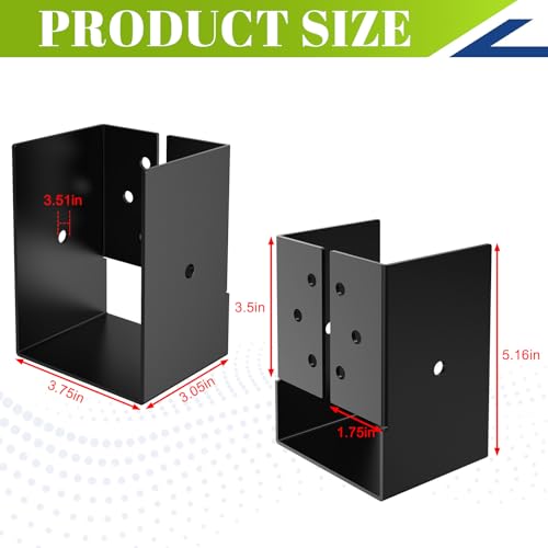 4"x6" Outdoor Concealed Mount Joist Hangers for 4"x 6" Beam Swing(4 Pack) - size: 4pcs 4"x6"