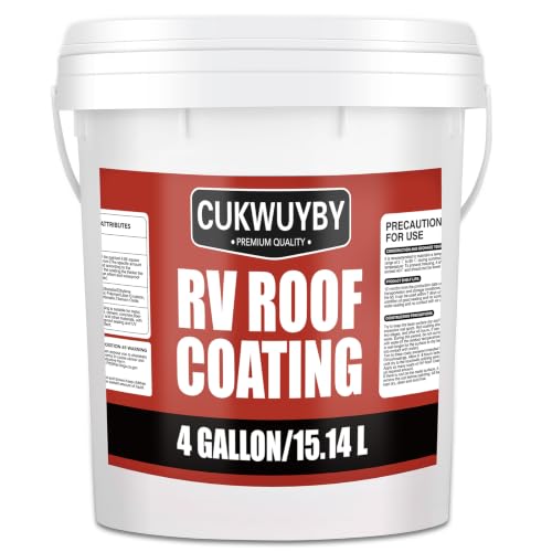 RV Roof Coating White 4 Gallon, Easy to Apply Solar Reflective - size: 4 Gallon