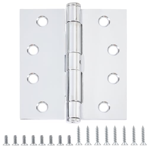 TDCHINGES Commercial Door Hinges 4"x4.5 Inch Polished Chrome Heavy Duty NPR - color: Polished Chrome, size: 2 Pack