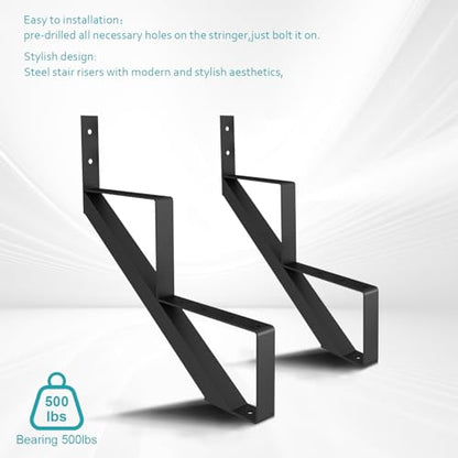 CCBOYSHARDWARE Stair Stringer 7 Step for 58in Deck Height,2 Pcs,Black