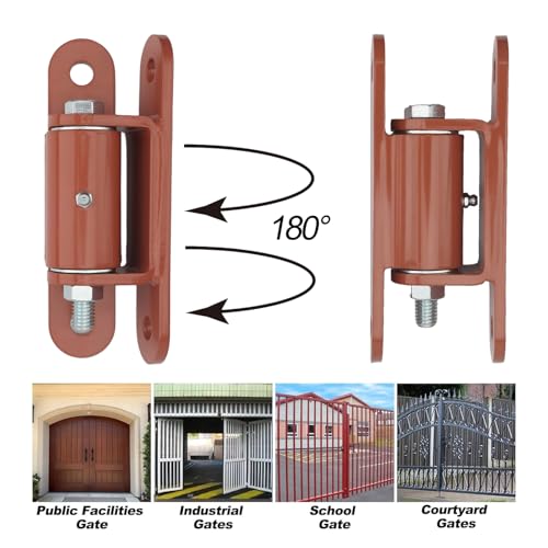 7" Heavy Duty Gate Hinges, 1100 lb, Orange 2 Pack, Face-Mount Bolt/Weld-On - size: 2150P