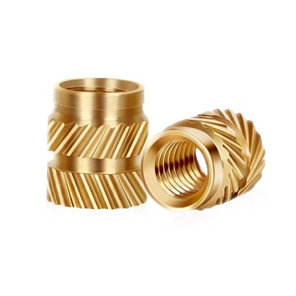 100 PCS M3 x 5.7mm L x 4.6mm OD Threaded Inserts, Metric Knurled Insert Nuts, Premium Brass Heat Seat Inserts for 3D Printing Components - size: M3 x 5.7L x 4.6mm