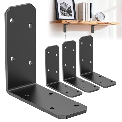 3x3 Inch Angle Bracket, 90 Degree Corner Bracket, Black, 4 Pack - color: Black-4PCS