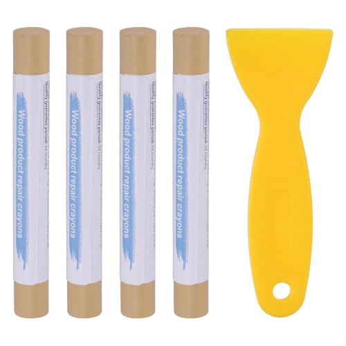 PATIKIL 4Pcs Wood Furniture Repair Markers with Scraper, Golden Oak - color: Golden Oak