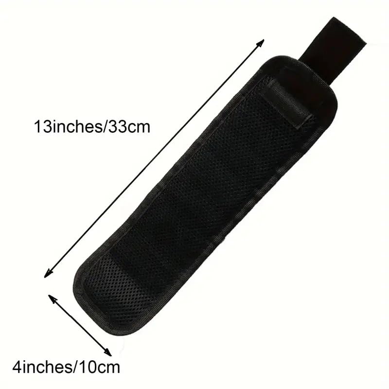 3 Rows 6 Magnets Magnetic Wristband, Adjustable Hook & Loop Magnetic Wrist Tool Holder for Screws Nails Drill Bits Woodworking Repair