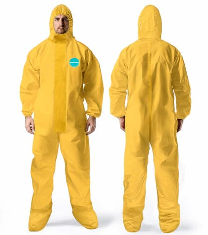 Andes Chemical Protection Coverall with Boots, Hazmat Suit - size: Medium
