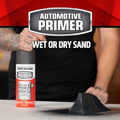 Rust-Oleum 260737 Automotive Sandable Primer Spray, 12 oz, White - color: White, size: 12 fl oz (Pack of 1)