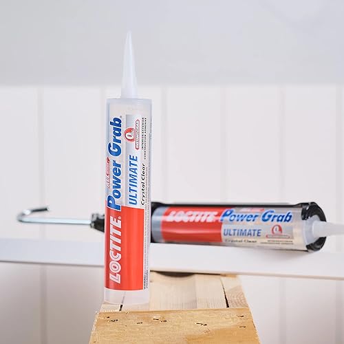 Loctite Power Grab Ultimate Crystal Clear Construction Adhesive, 9 fl oz Cartridge, 6 Pack - Versatile Construction Glue for Glass, Wood, Metal & More - size: 6 Pack