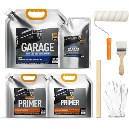 DWIL Garage Floor Epoxy Kit – Light Gray, 250sqft for Concrete - size: With primer