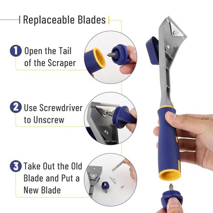 Bates- Carbide Scraper, 2.5", Double-Edged Tungsten Steel Blade, Paint Scraper Tool - size: 2.5 Inch 1 Pack