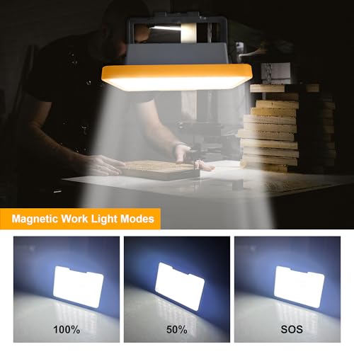 Magnetic Led Work Light Rechargeable, 700LM 3600mah Battery