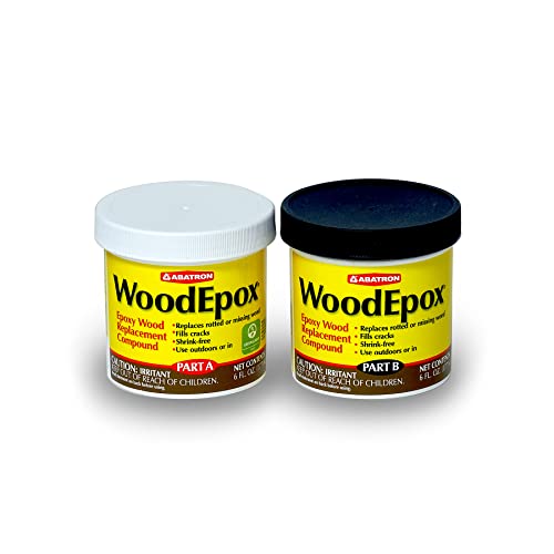 Abatron WoodEpox Kit - 12 oz - 2-Part Structural Epoxy Adhesive Filler - Wood Filler Putty - size: 12 fluid ounce