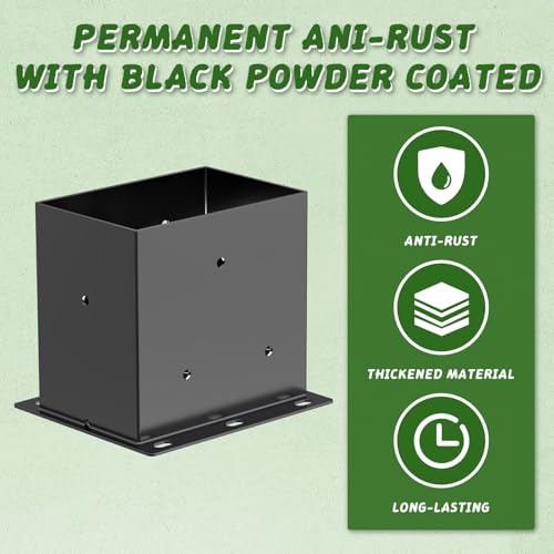 6 Pcs 4"x 6" Post Base(Acturl Fit 3.6"x5.6") Post - size: 4"x 6", style: 6 Pcs