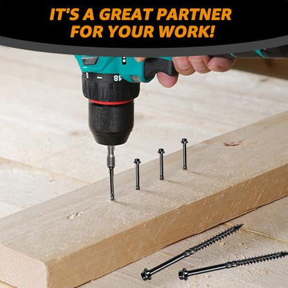 #14 x 4 Wood Structural Screws Rust Resistant Hex Head Timber Screws-55Pack - size: 14*4