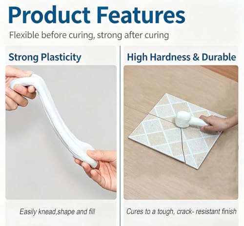 Epoxy Putty Fast Repair Clay, 2-Part Repair Filler Putty for Metal Wood Ceramic Stone Tile and Plastic, Filling Cracks Holes and Surface Repairs（1Pack）