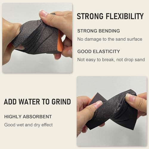 Sanding Sponge, 400 Grit Assortment Sanding Block - size: 400grit - 6PCS