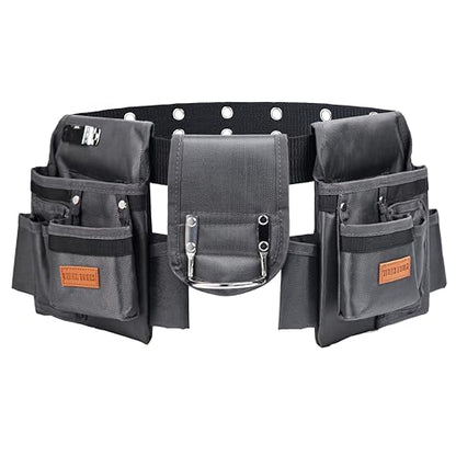 VIDAR TOOLS Tool Belt,12 Pockets Tool Belts for Men, Heavy Duty Carpenter/Construction/DIY'er/Electrician .Double layer thickened polyester fiber with waterproof coating.