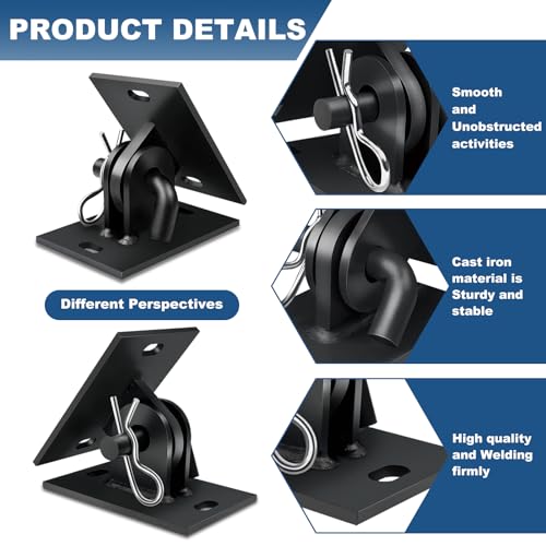 folosem Stationary Dock Connector Hinge Kit, Hot Dip Galvanized Floating Dock Brackets Hardware T Connectors, Heavy Duty Dock Hardware Brackets Dock Accessorie - color: 2 Holes