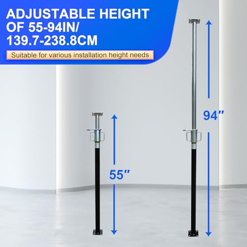 2 Pack House Floor Jack,Adjustable Support Beam Basement Jack, 55"-94" Height Range, 2300 lbs Load Capacity, Jack Post Pole, Fit for Wood-Framed Basement and Crawl Space Basement Support