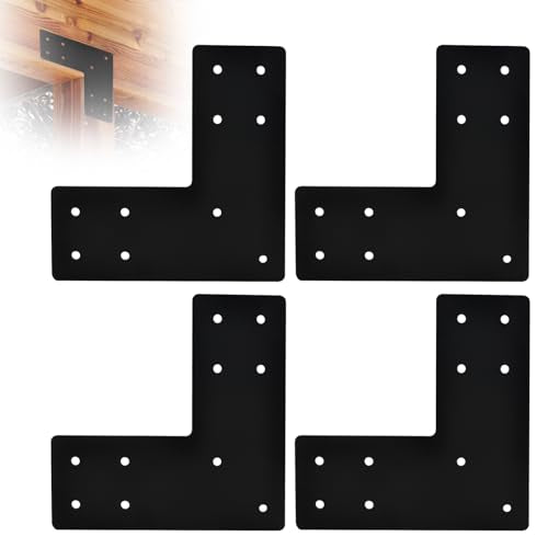 7.5 x 7.5 in Heavy Duty L Brackets for Wood Posts, 4-Pack
