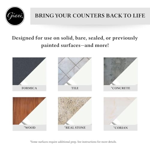 Giani Easy Epoxy Quartz Countertop Paint Kit (White Glass) - color: White Glass
