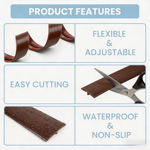 PVC T-Molding Floor Transition Strips 9.84 ft L x 1.97" W (Espresso) - color: Espresso, size: 9.84 ft x 1.97 in
