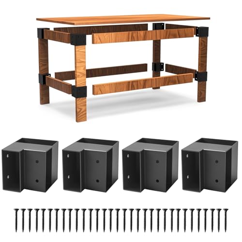 2x4 Workbench Brackets 4pcs,3-Way Corner Bracket for DIY Custom Worktable - size: 2X4