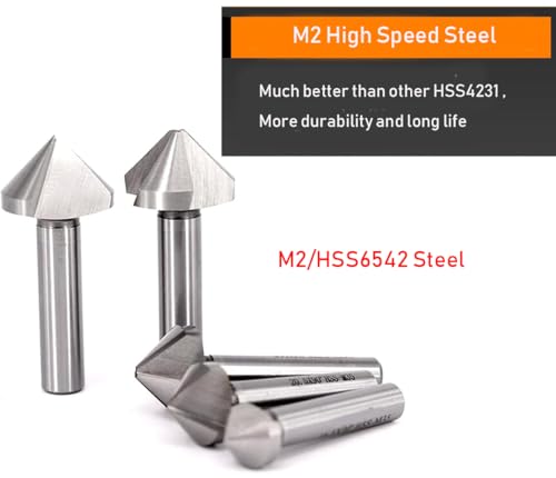 Industrial 90 Degrees 3 Flutes M2 High Speed Steel Countersink Drill Bits Set for Meta Wood, Bolt Deburring Tool DIY Tool, 5/8, 3/8, 1inch Size to Chose (16.5mm/0.65inch) - style: 16.5mm/0.65inch
