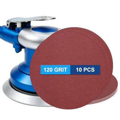 10 Pack 9 Inch PSA Sanding Discs 120 Grit Aluminum Oxide Red - size: 120 grit