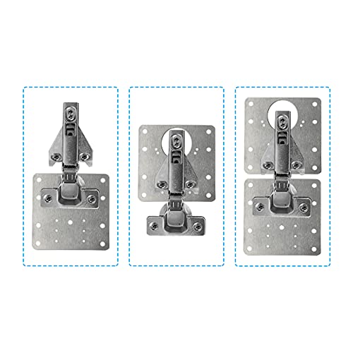4 PCS Hinge Repair Plate,Stainless Steel Fix The Hinge Side Plate Repair Piece with Mounting Screws for Wood, Furniture, Shelves, Cabinet