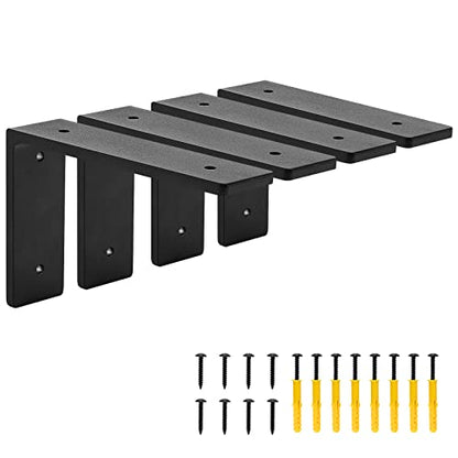 6"x 4"Shelf Brackets,L Shelf Brackets, die-cast Formation, Vertical Angle, Premium Alloy Metal Heavy Duty Shelf Bracket, high Strength Mounting Hardware Included, Corner Brace Joint,Pack of 4 - size: 6 inch x 4 inch die-cast