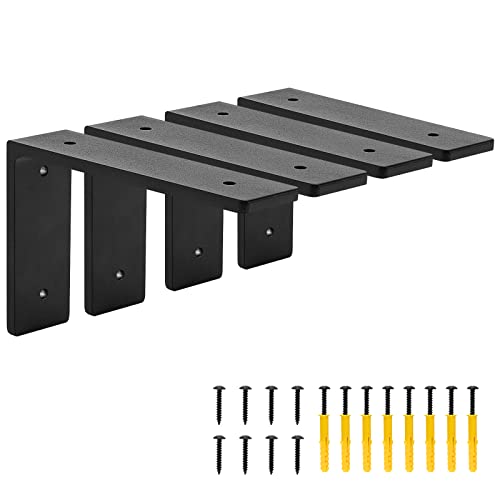 6"x 4"Shelf Brackets,L Shelf Brackets, die-cast Formation, Vertical Angle, Premium Alloy Metal Heavy Duty Shelf Bracket, high Strength Mounting Hardware Included, Corner Brace Joint,Pack of 4 - size: 6 inch x 4 inch die-cast