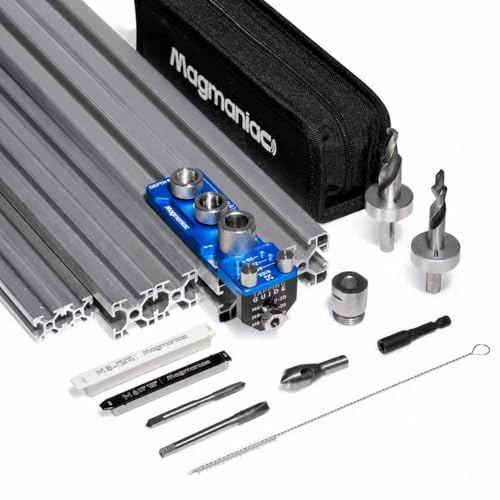 Upgrade Aluminum Profile Drill Guide Access Hole Drill Jig Step Drills - color: Blue-black