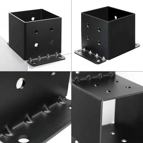 2 PCS 6x6 Post Base, 4.2mm Heavy Duty Steel Post Anchor Brackets