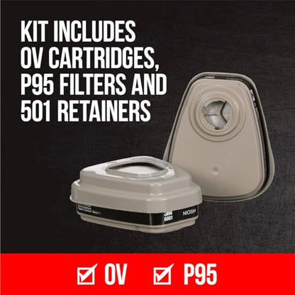 3M P95/OV Paint Project Quick Latch Reusable Respirator 6502, Medium, 1-Kit