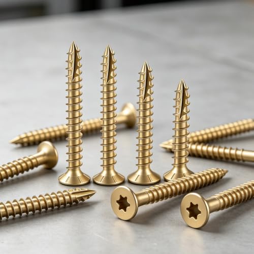 Wensilon #4 * 3/4" Yellow Deck Screws 2912pcs 5 lbs 3x19mm - color: Yellow, size: #4*3/4"